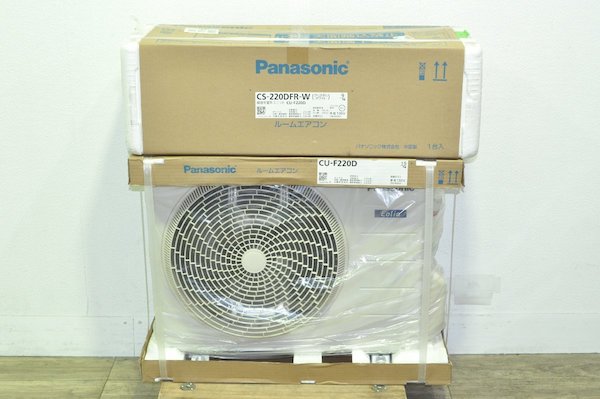 Panasonic ルームエアコン室内機室外機セット CS-220DFR-W/CU-F220D 6畳用 2020年製