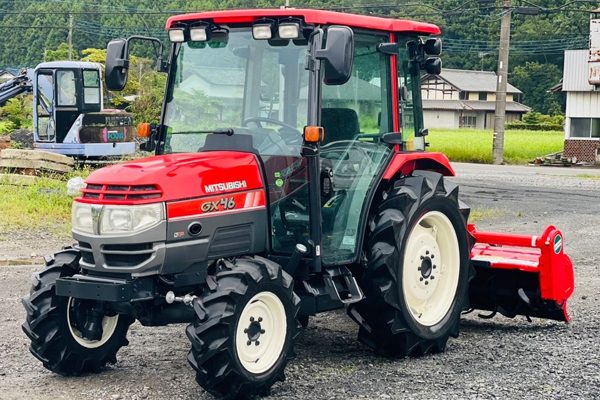 三菱 トラクター GX46 46馬力 使用時間726時間 4WD 小橋ロータリーKJL200 エアコンキャビン 外部油圧付 パワステ