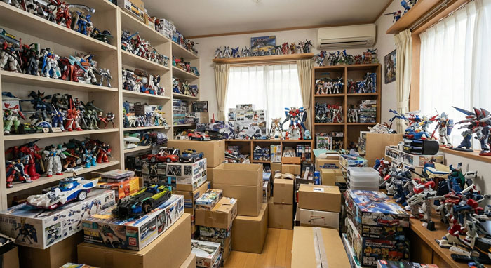 プラモデルの大量のコレクション