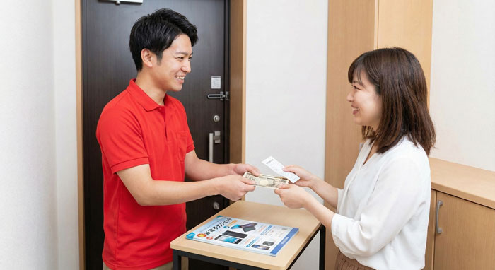 その場で現金お支払い